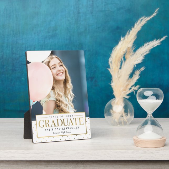 Elegante placa de escritorio de regalo de foto de  (Lado)