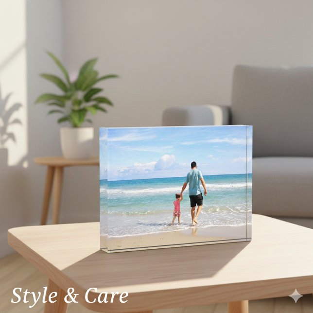 Elegante Placa de Foto de Acrílico Personalizada (Elegant Personalized Acrylic Photo Plaque)