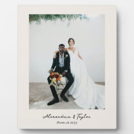 Elegante placa de fotografía Boda personalizada y 