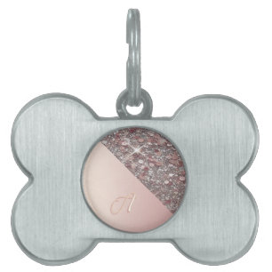 Elegante placa de identificación redonda con monog