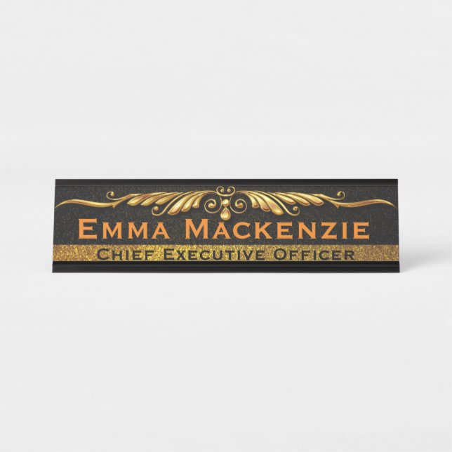 Elegante Placa de nombres de escritorio profesiona (Anverso)