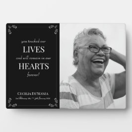 Elegante placa de recuerdo de fotografía familiar