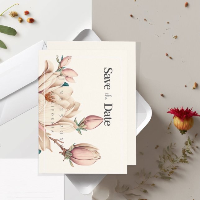 Elegante plancha de magnolia Guardar la tarjeta de (Subido por el creador)