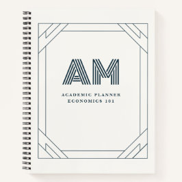Elegante Planificador Académico y Cuaderno con Mon