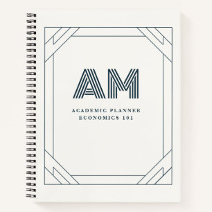 Elegante Planificador Académico y Cuaderno con Mon