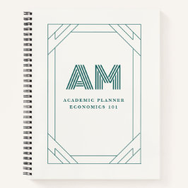 Elegante Planificador Académico y Cuaderno con Mon