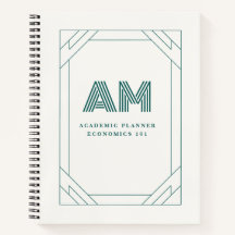 Elegante Planificador Académico y Cuaderno con Mon
