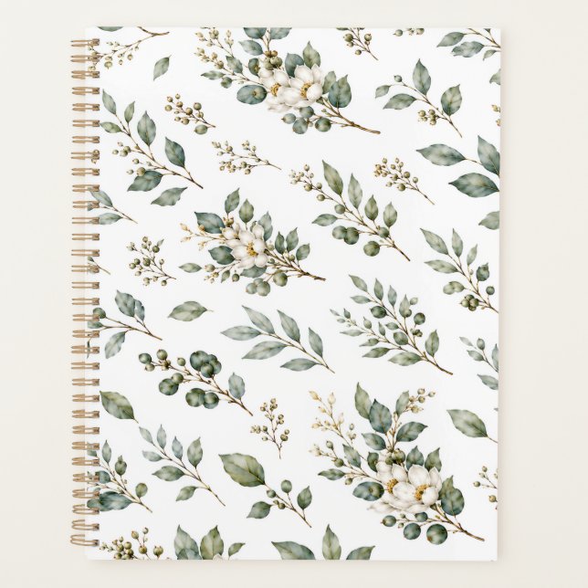 Elegante Planificador Botánico de Eucalipto (Anverso)