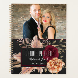 Elegante Planificador de Boda con Fotos Florales