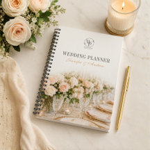 Elegante Planificador de Boda Floral Cuaderno Espi