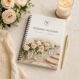 Elegante Planificador de Boda Floral Cuaderno Espi