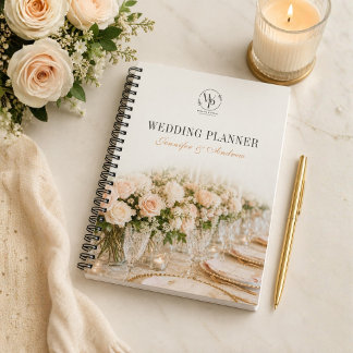 Elegante Planificador de Boda Floral Cuaderno Espi