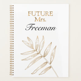 Elegante planificador de bodas de hojas tropicales