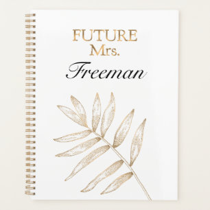 Elegante planificador de bodas de hojas tropicales