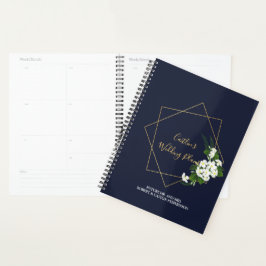 Elegante planificador de bodas geométricas de la M