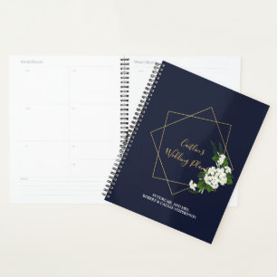 Elegante planificador de bodas geométricas de la M