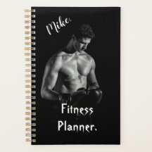 Elegante planificador de fitness personalizado neg