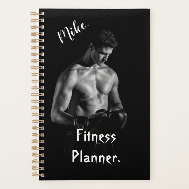 Elegante planificador de fitness personalizado neg (Anverso)