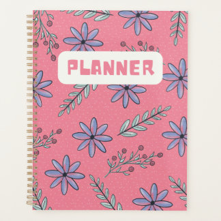 Elegante planificador de patrones florales rosados