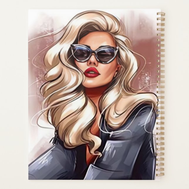 Elegante planificador de retrato de moda (Reverso)