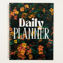 Elegante Planificador Diario Floral Profundo