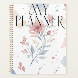 Elegante Planificador Floral Acuarela "Mi Planific