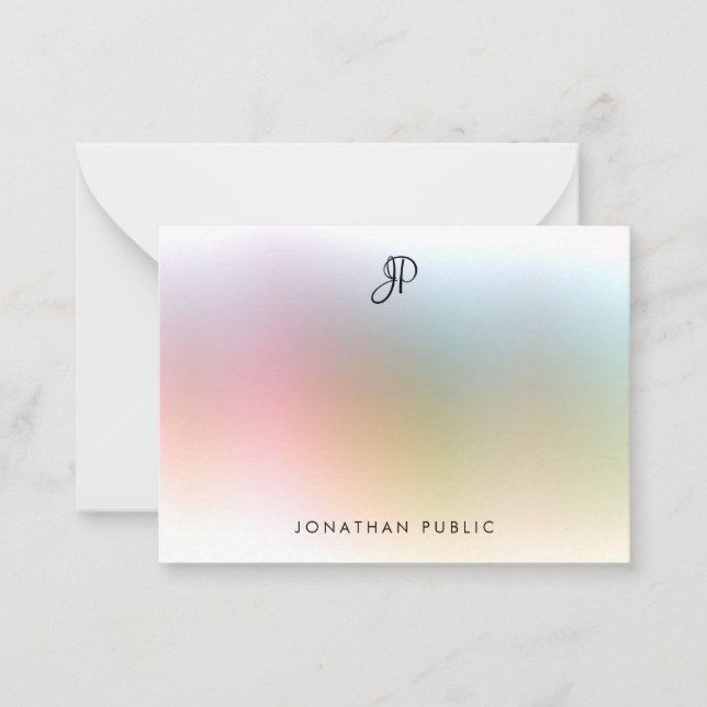 Elegante plantilla de color monograma manuscrito (Anverso)