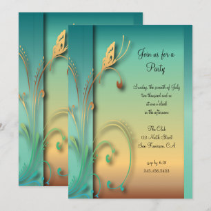 Elegante plantilla de Fiesta de mariposa azul suns