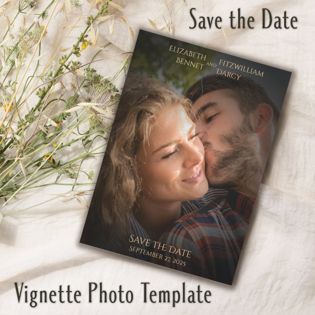 Elegante plantilla de fotografía de Vignette Boda  (Add your photo to this elegant Vignette Photo Template)