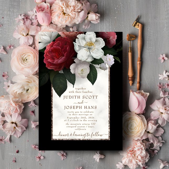 Elegante plantilla de invitación a bodas de Bouque (Subido por el creador)