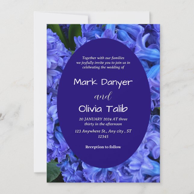 Elegante plantilla de invitación a la boda de la m (Anverso)