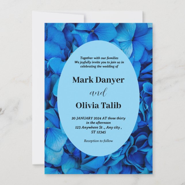 Elegante plantilla de invitación a la boda de la m (Anverso)