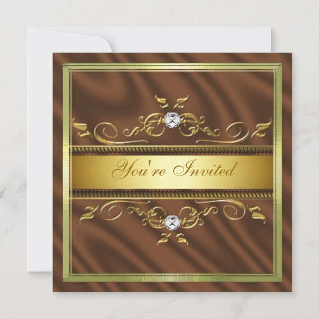Elegante plantilla de invitación a Sienna Silk/Sat (Anverso)