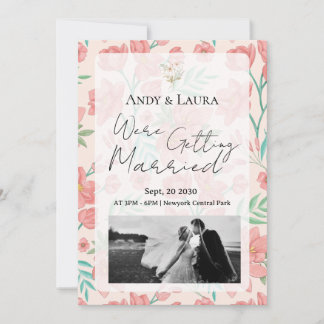 Elegante plantilla de invitación de boda floral |