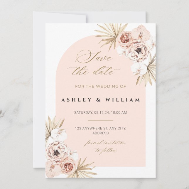Elegante plantilla de invitación de boda para guar (Anverso)