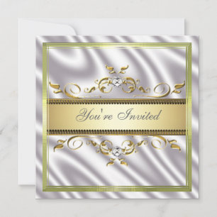 Elegante plantilla de invitación de seda/satén dor