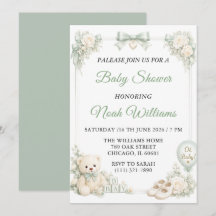 Elegante plantilla de invitación para baby shower
