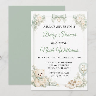 Elegante plantilla de invitación para baby shower