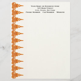 Elegante plantilla de membrete de naranja de negoc