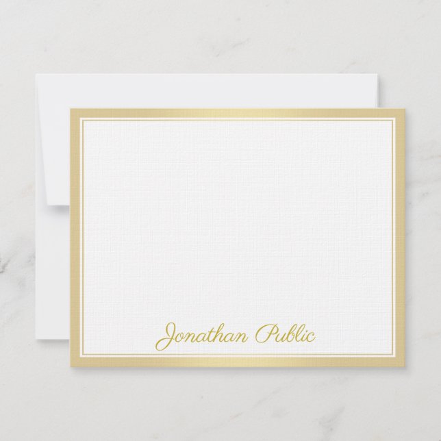 Elegante Plantilla de texto con guión de mano dora (Anverso)