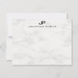 Elegante plantilla monogramada de mármol blanco mo