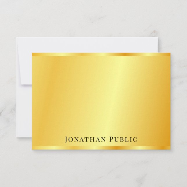 Elegante plantilla personalizada Faux Gold (Anverso)