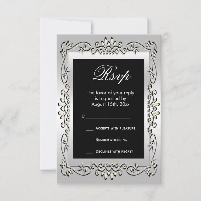 Elegante plata 60ª boda RSVP (Anverso)