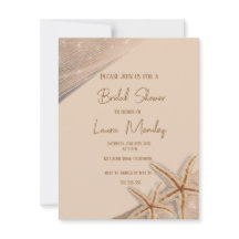 elegante playa Boho Bridal Shower Invitación