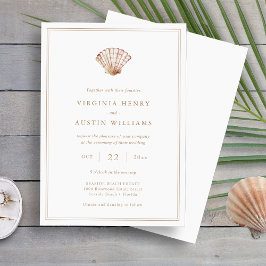 Elegante playa Invitación simple a la boda