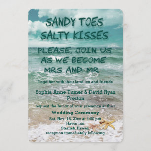 Elegante playa Starfish Boda Invitaciones Personal