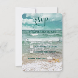 Elegante playa Starfish Wedding RSVP