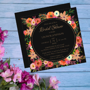 Elegante Plaza Floral Bridal Shower Invitación
