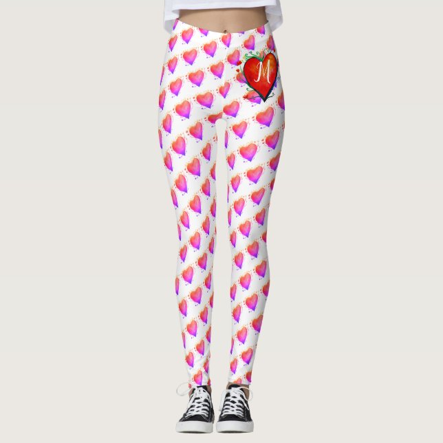 Elegante plumas acuáticas Personalizados Leggings (Anverso)