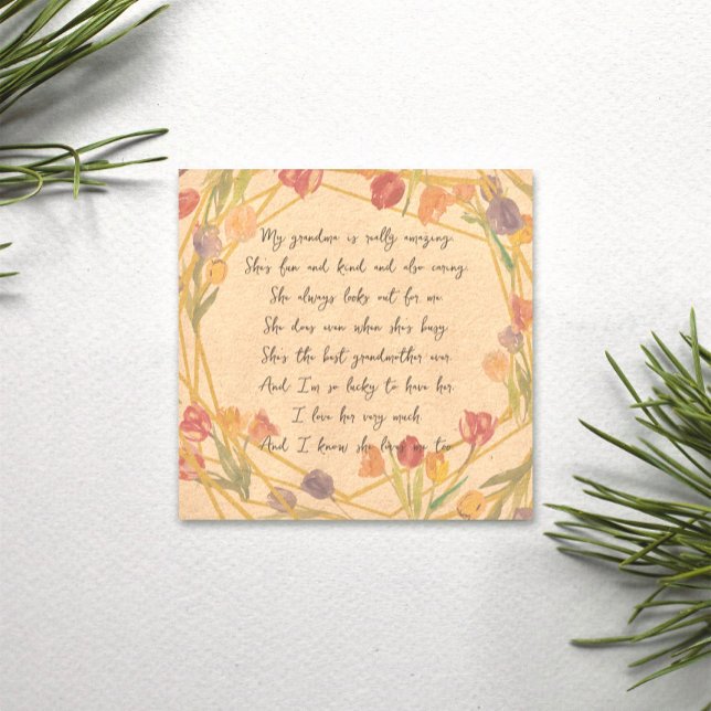 Elegante poema de agradecimiento floral para abuel (Subido por el creador)